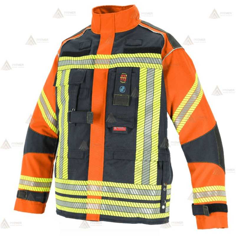 Chaquetón desmontable para Bomberos (THL) y Forestales color azul marino y naranja flúor