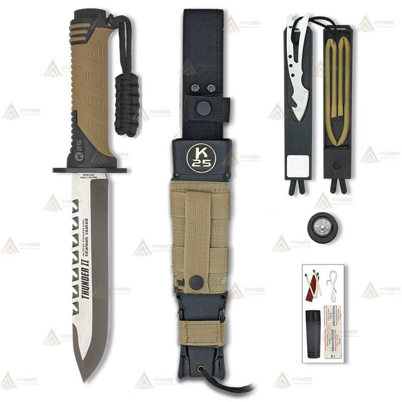 Cuchillo táctico K25 modelo THUNDER II con hoja de 17 cm