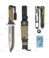 Cuchillo táctico K25 modelo THUNDER I con kit de supervivencia
