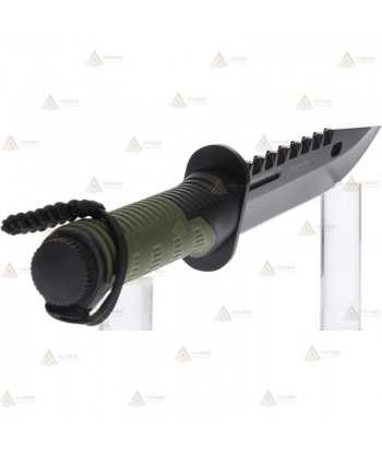 Cuchillo táctico K25 modelo THUNDER I con kit de supervivencia