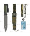 Cuchillo táctico K25 modelo THUNDER I con kit de supervivencia