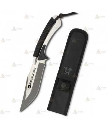 Cuchillo táctico encordado K25 Black con hoja de 13,3 cm