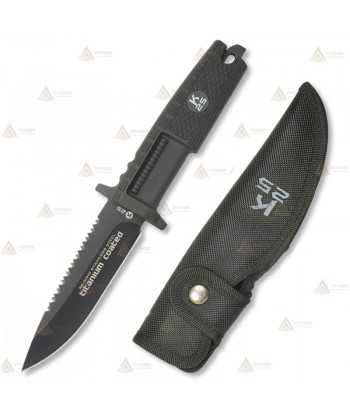 Cuchillo táctico K25 con puño goma Titanium con hoja de 12,5 cm