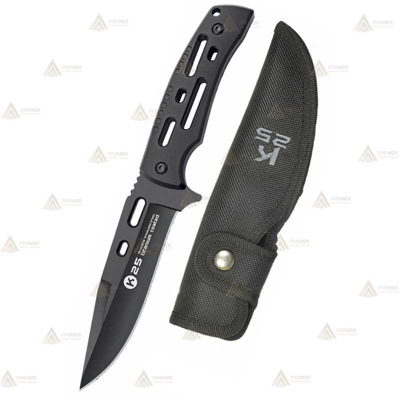 Cuchillo táctico K25 con hoja mixta y sierra de 13,2 cm