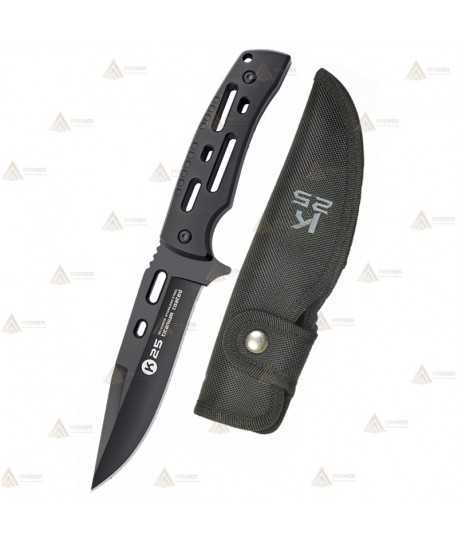Cuchillo táctico K25 con hoja mixta y sierra de 13,2 cm
