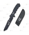 Cuchillo táctico K25 Predator negro con hoja de 14 cm