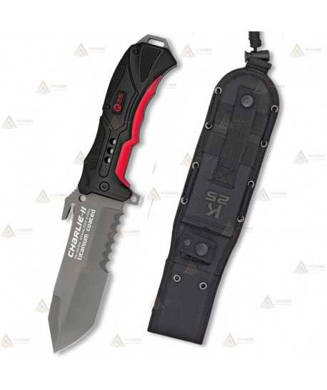 Cuchillo táctico K25 modelo Charlie-II con hoja de 13 cm