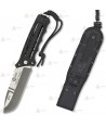 Cuchillo táctico K25 encordado negro con hoja de 11,5 cm