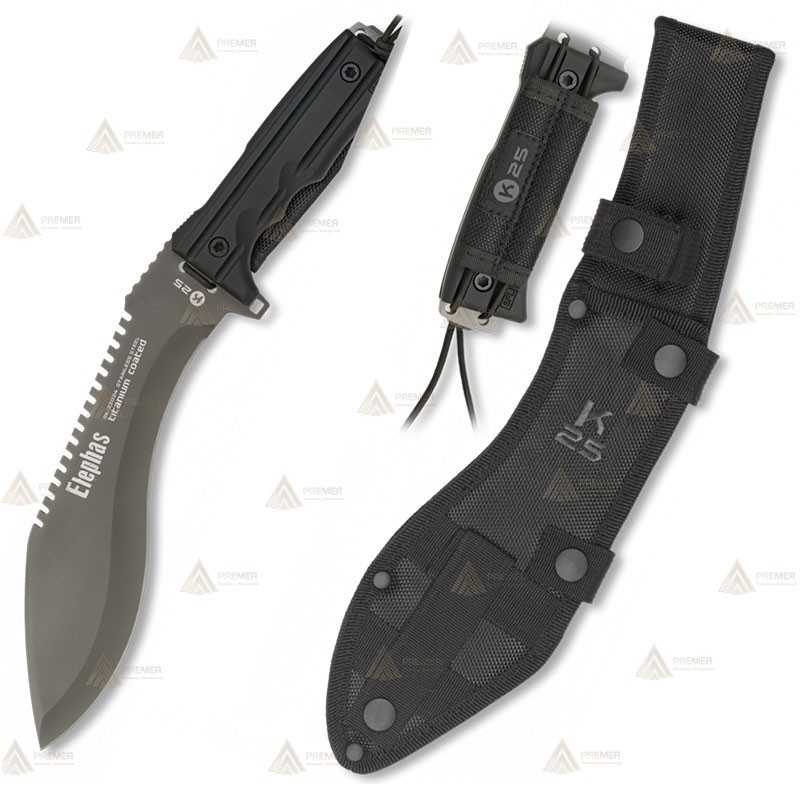 Machete  táctico K25 modelo Elephas con hoja de 22,7 cm