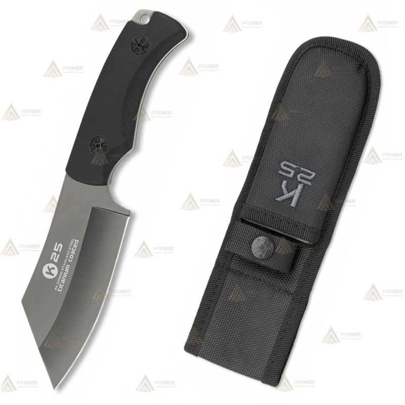 Cuchillo táctico K25 con acabado Titanium Coated y hoja de 10,8 cm