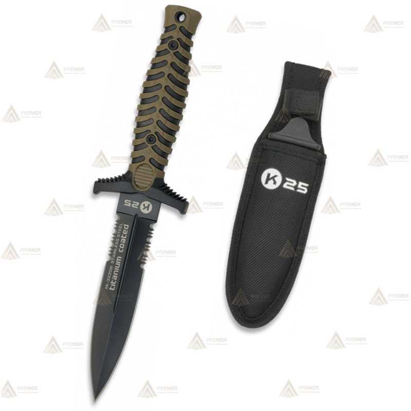 Cuchillo táctico K25 modelo Coyote con hoja de 12,5 cm