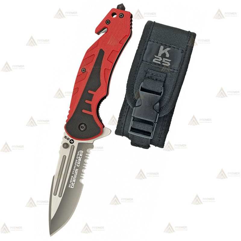 Navaja táctica K25 modelo Táctica color roja