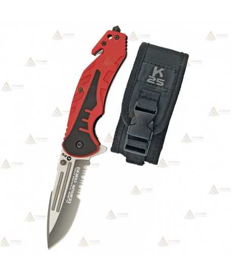 Navaja táctica K25 modelo Táctica color roja