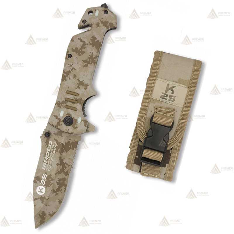 Navaja táctica K25 modelo Siroco con hoja de 9,3 cm