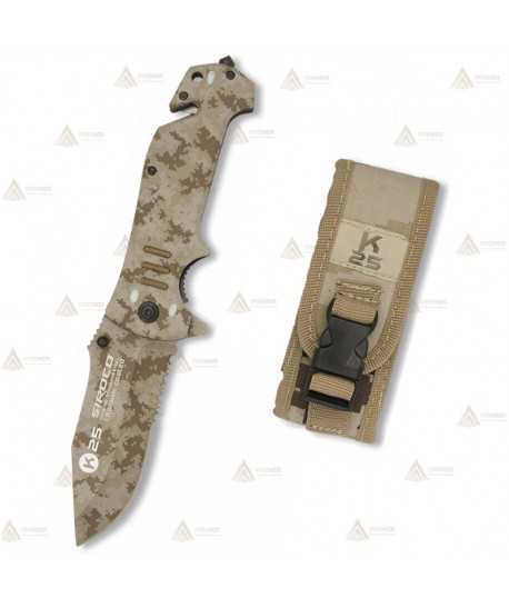 Navaja táctica K25 modelo Siroco con hoja de 9,3 cm