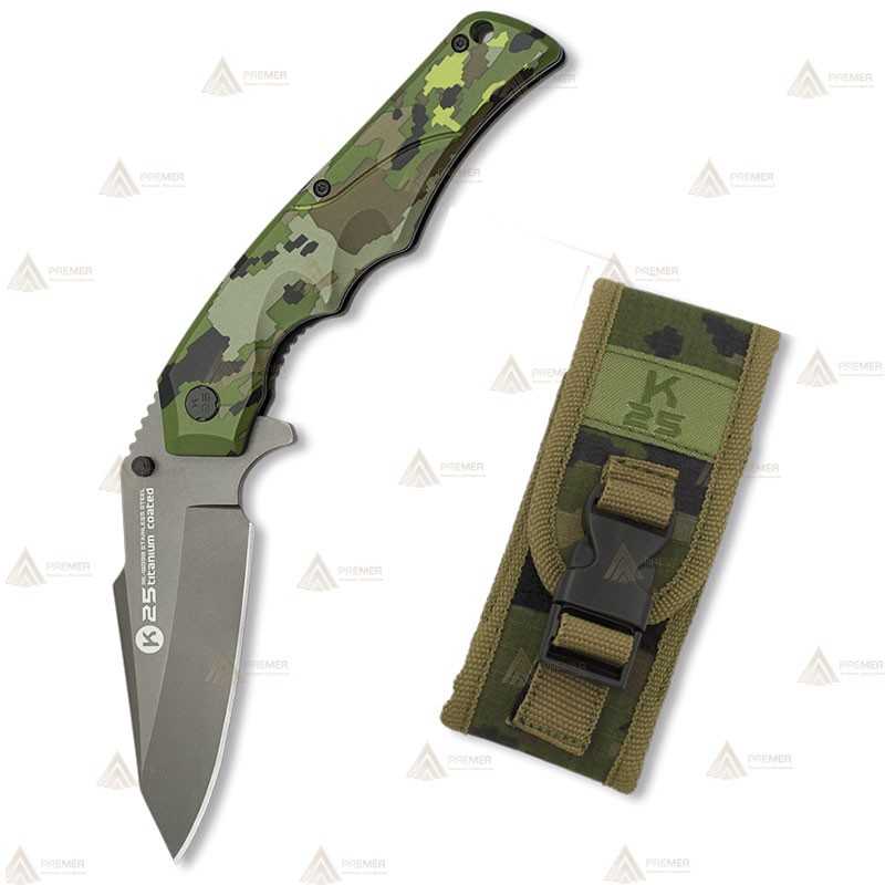 Navaja táctica Camo Verde con hoja de 9,4 cm