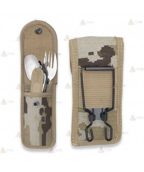 Navaja multifunción con set de cubiertos color Camo Pixelado