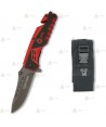 Navaja táctica K25 con mango de goma y hoja de 8,9 cm