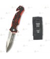 Navaja táctica K25 con mango de goma y hoja de 8,8 cm