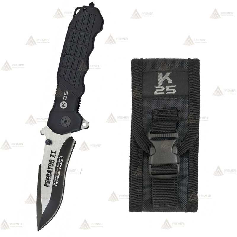 Navaja táctica K25 Predator II con hoja de acero de 9,3 cm
