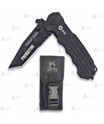 Navaja táctica K25 Predator con hoja de acero de 9,5 cm