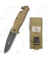 Navaja táctica K25 color Tan con hoja de 9 cm