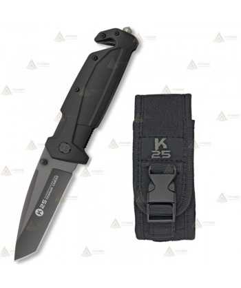 Navaja táctica K25 color Negra con hoja de 9 cm