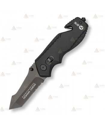 Navaja táctica K25 con mango de aluminio y hoja de 7,5 cm