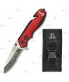 Navaja táctica K25 con mango de goma y hoja de 8,4 cm