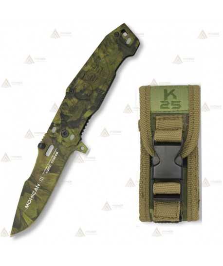Navaja táctica K25 modelo Mohican II hoja de 7,8 cm color Camo Verde