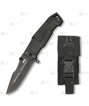 Navaja táctica K25 color negra, modelo Mohican I hoja de 7,8 cm