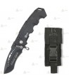Navaja táctica K25 color negro con hoja calada de 8,5 cm