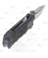 Navaja táctica K25 color negro con hoja calada de 8,7 cm
