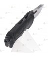 Navaja táctica K25 con linterna y con hoja calada de 9 cm