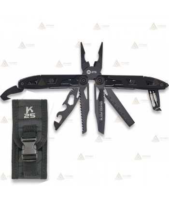 Alicate multiusos táctico K25 de 17 usos color negro