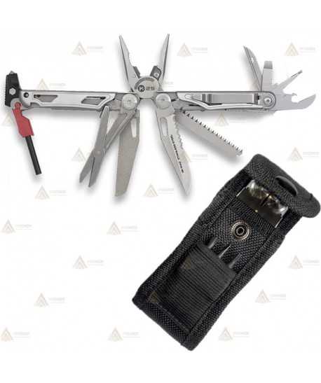 Alicate multiusos táctico K25 de acero con 17 usos