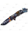 Navaja táctica personalizada con motivos en 3D de la Policía Nacional con hoja de 8,2 cm