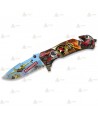 Navaja táctica personalizada con motivos en 3D de los Bomberos con hoja de 8,2 cm