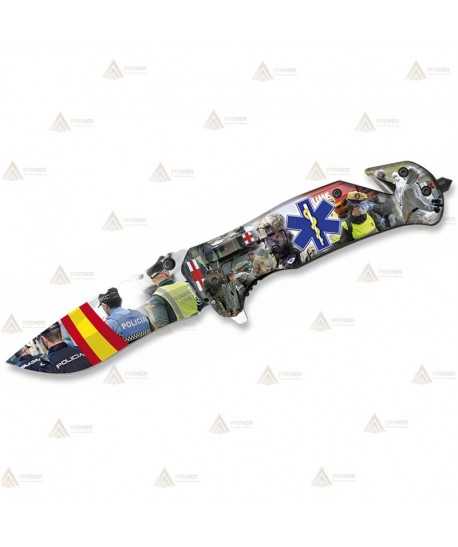 Navaja táctica personalizada con motivos en 3D con la Estrella de la Vida con hoja de 8,2 cm
