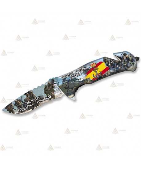 Navaja táctica personalizada con motivos en 3D para la Infantería de Marina con hoja de 8,2 cm