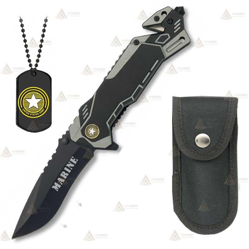 Navaja táctica personalizada para los Marines y con hoja de 8,1 cm