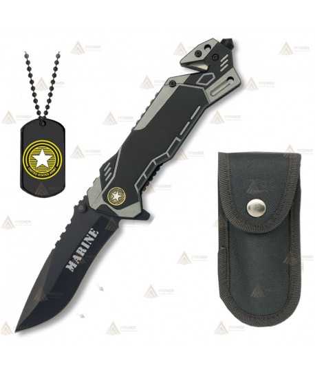 Navaja táctica personalizada para los Marines y con hoja de 8,1 cm