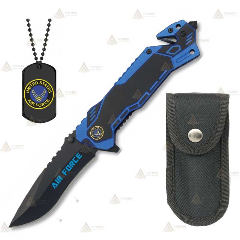 Navaja táctica personalizada para la Air Force con hoja de 8,1 cm