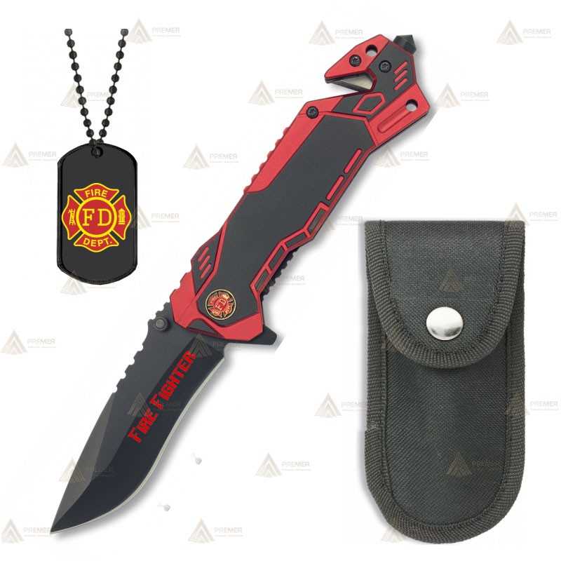 Navaja táctica personalizada para Bomberos con hoja de 8,1 cm