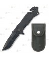 Navaja táctica color negro con hoja de 8,1 cm