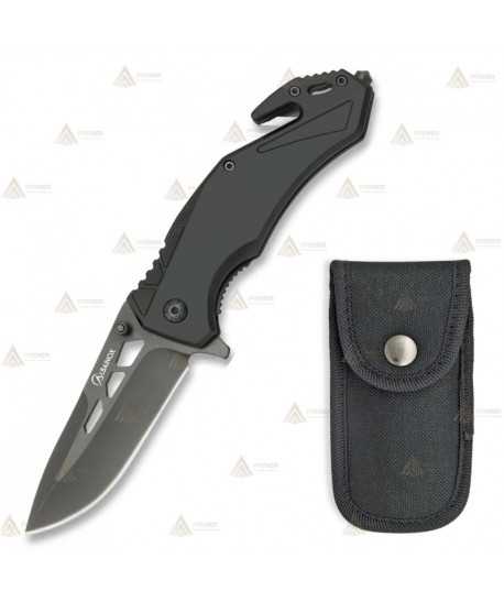 Navaja táctica color negro con hoja de 8,1 cm
