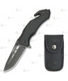 Navaja táctica color negro con hoja de 8,1 cm