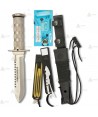 Cuchillo con hoja de 15,6 cm y kit de supervivencia