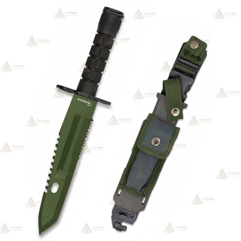 Cuchillo táctico con hoja de 19,5 cm y funda