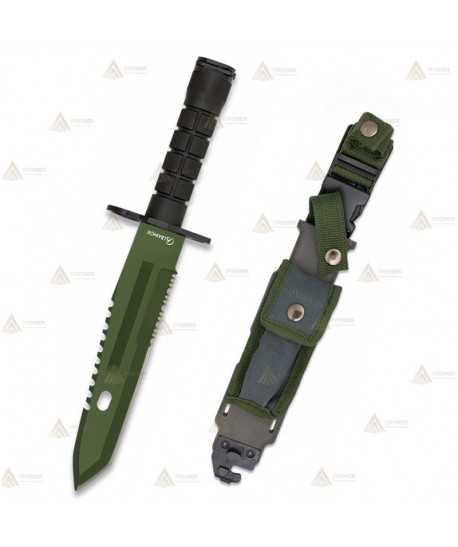 Cuchillo táctico con hoja de 19,5 cm y funda